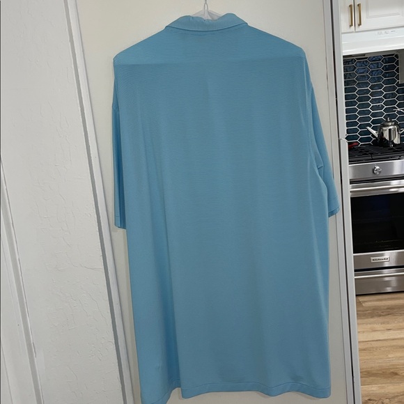 Peter Millar Summer comfort Men's Light Blue & White Stripe Polo Shirt | XL - Picture 3 of 7